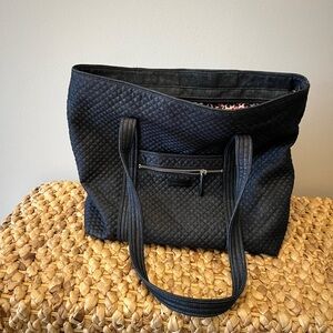 Vera Bradley Quilted Denim Charcoal Tote Bag